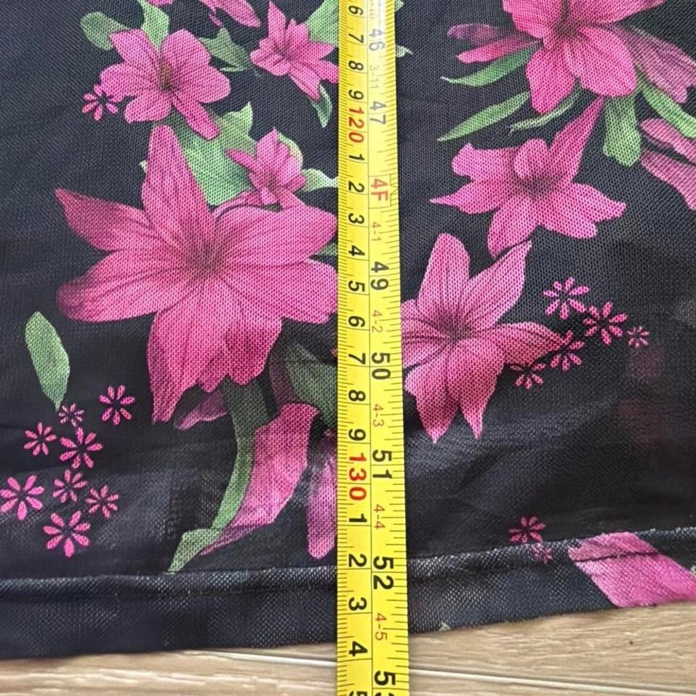 Dark Floral Fairytale Black Pink Maxi Dress Size L Romantic Draped Neck Event - Picture 8 of 8